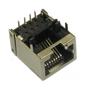 TJ8-8P8, Розетка LAN на плату экранированная 8-8 (RJ45)
