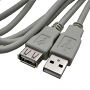 Кабель USB-A-F/USB-A-M - 1.8м (серый)