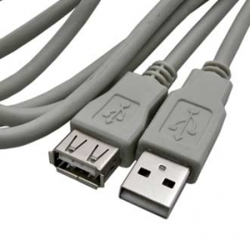 Кабель USB-A-F/USB-A-M - 1.8м (серый)