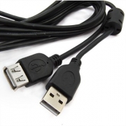 Кабель USB-A-F/USB-A-M - 1.8м (черный)