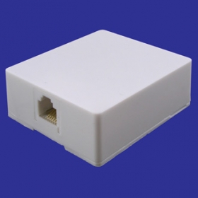 TJC-6P6C, Розетка телефонная на стену, 1 гнездо (RJ-12)