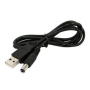 Кабель питания USB - DC 5.5/2.1мм, черный, 0.8м