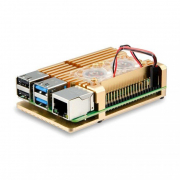 Охлаждающий корпус из алюминиевого сплава с двумя вентиляторами для Raspberry Pi 3/3В+