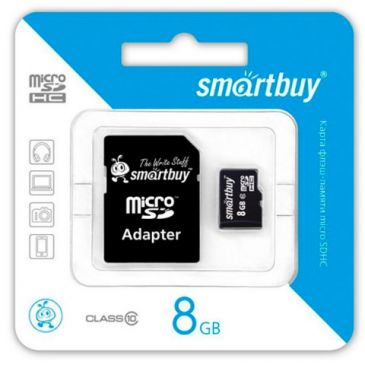 Карта памяти TRANSCEND  8Gb MicroSDHC Class10 (TS8GUSDHC10)